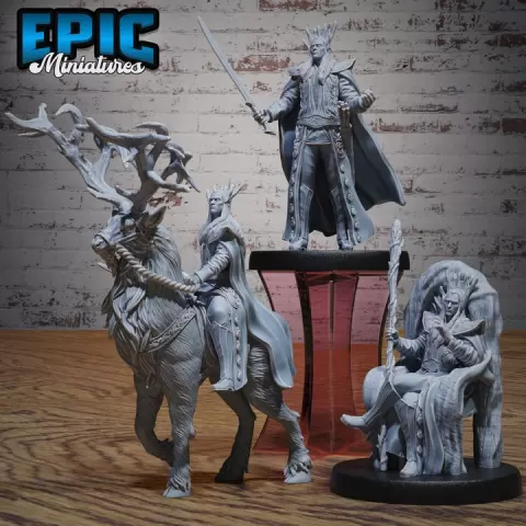 High Elf King Set / Elven Leader / Elvish Lord Warrior / Nature Guard Ruler / Woodland Spirit / Forest Emperor Encounter by Epic-Miniatures