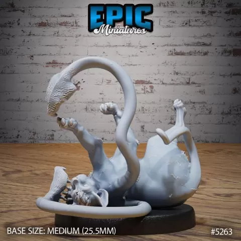 Baby Phase Panther Playing / Classic Forest Monster / Feline Tentacle Beast / Cat Creature / Magical Puma / Woodland Encounter by Epic-Miniatures