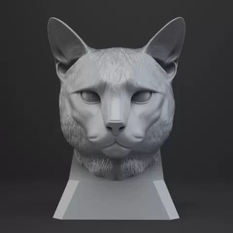 Cat Bust - Animal Figurine