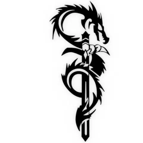 dragon with sword