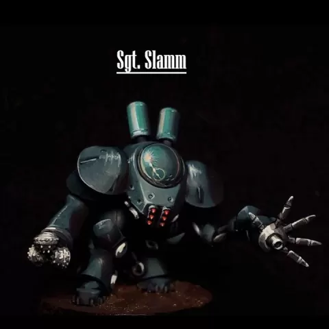 Sgt. Slamm of the Aquamarines fighting for space and marines by Angel