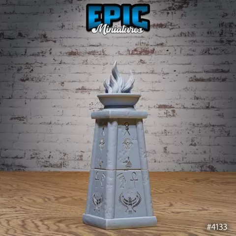 Indoor Torch / Egyptian Environment / Desert Dungeon Item / Shrine Temple Equipment / Sand Area Decoration / Dune Tile Encounter by Epic-Miniatures