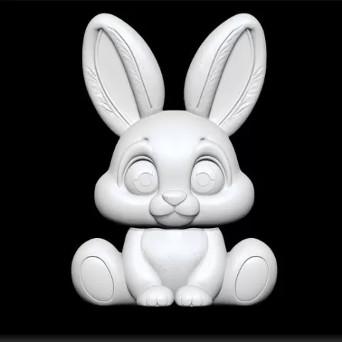 cute rabbit toon - cartoon bunny figure - adorable rabbit sculpture - kawaii bunny decor - playful animal statue