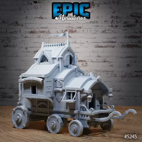 Wooden Wagon / Forest Carriage / Elven Carrier Construct / Elvish Settler Wagon / Mount Drawn Woodland Carriage / Elf Transporter by Epic-Miniatures
