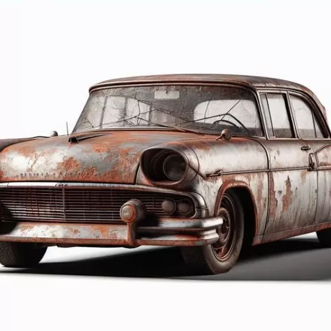 Abandoned Car 3D Model | Realistic Movie Scene Vehicle | Post-Apocalyptic Transport | Cinematic Environment Design
