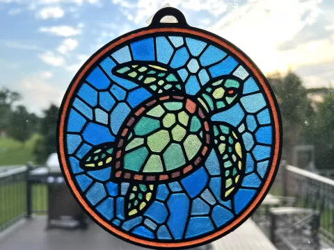 Stained Glass Sea Turtle (RYB - AMS)