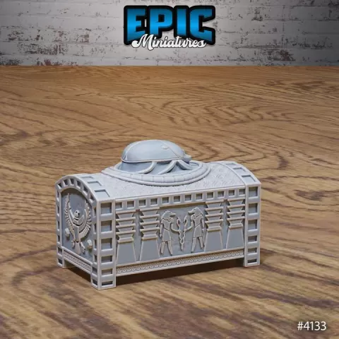Egyptian Chest / Egyptian Environment / Desert Dungeon Item / Shrine Temple Equipment / Sand Area Decoration / Dune Tile Encounter by Epic-Miniatures