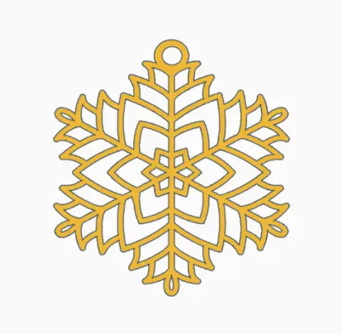 Snowflake Christmas Earring 1.stl