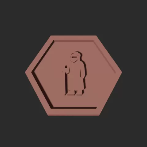 Tuareg Hexagon – 3D Printable Game Token