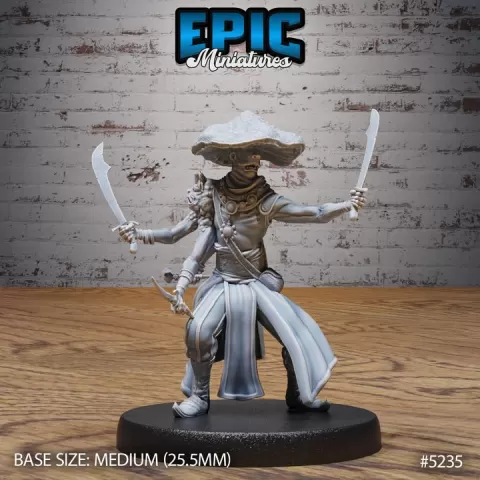 Oriental Fungi Merchant Attack / Oriental Mushroom Trader / Eastern Fungus Vendor / Infested Dune Humanoid / Desert Warrior by Epic-Miniatures
