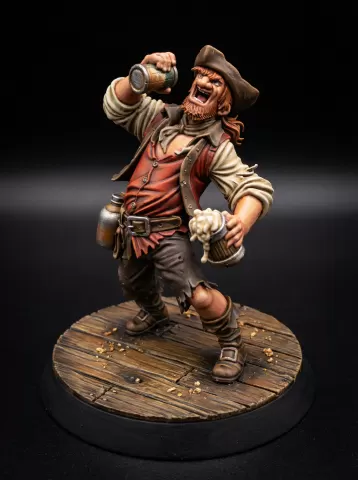 FREE NPC Drunk Patron Fantasy Miniatures 32mm STL for TTRPG