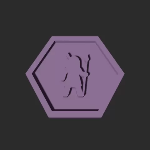 Tribal Hexagon – 3D Printable Game Token