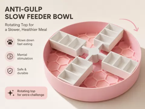 Rotating Dog Slow Feeder Bowl