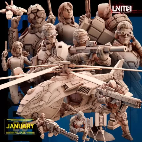 Cyberpunk models BUNDLE - Psycho Tracers Squad - (January25 release) by UNIT9