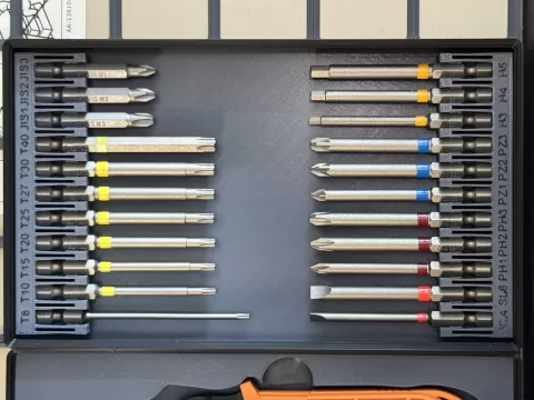 Gridinfinity Long 1/4" Hex Bits Holder