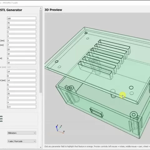 Electronic box STL file generator