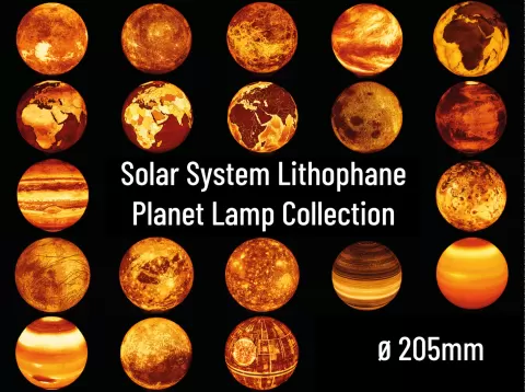 Solar System Lithophane Planet Lamp Collection - ⌀205mm