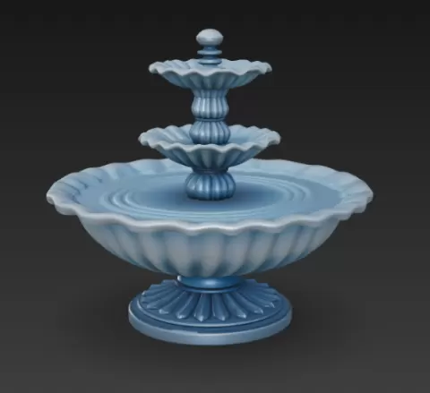 Miniature fountains in 3 sizes (15, 20 and 30 mm) - STL files for dollhouses, models or miniature gardens
