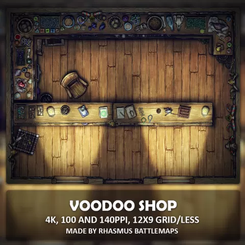 The Voodoo Shop Map by Rhasmus Battlemaps