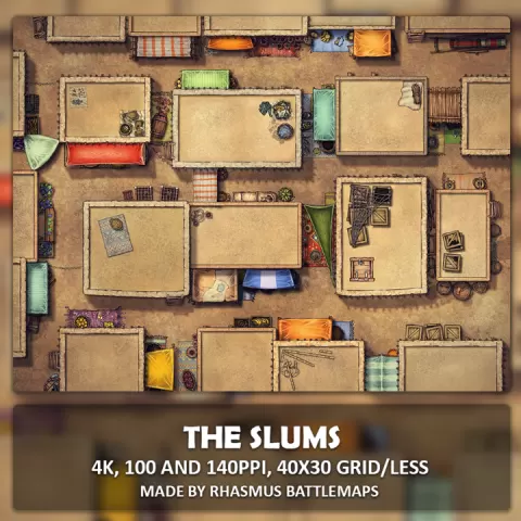The Slums Map by Rhasmus Battlemaps