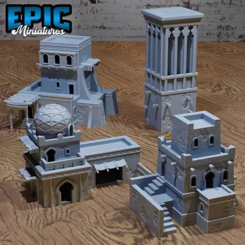 Oriental Buildings / Dune Village House / Eastern Home Building / Dune Fortress / Arabic Construction / Sand Area Architecture / Nomad Housing by Epic-Miniatures