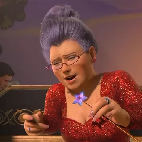 Shrek Fairy Godmother wand, earrings and glasses #snb.4
