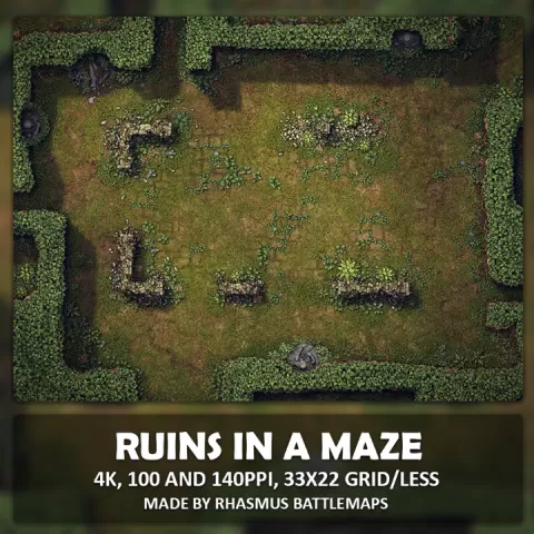 Ruins in a Maze Map by Rhasmus Battlemaps