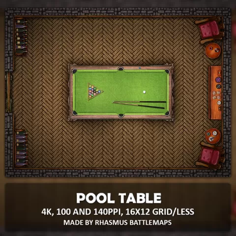 Pool Table Map by Rhasmus Battlemaps