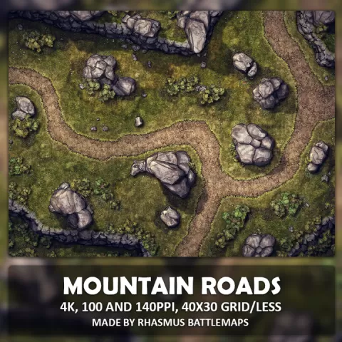 Mountain Roads Map by Rhasmus Battlemaps