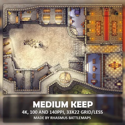 Medium Keep Map by Rhasmus Battlemaps