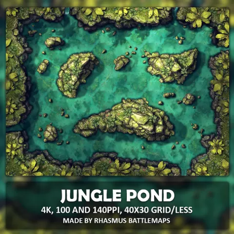 Jungle Pond Map by Rhasmus Battlemaps