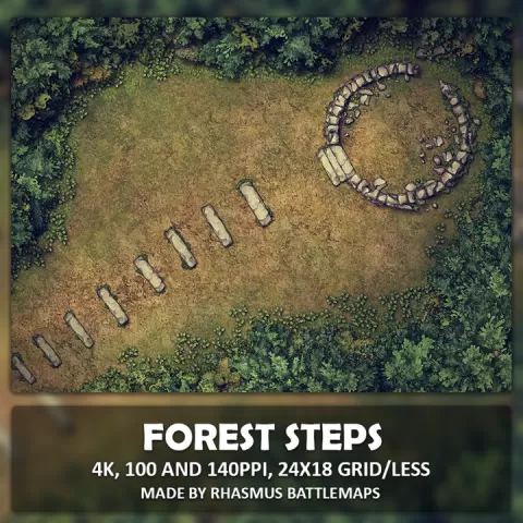 Forest Steps Map by Rhasmus Battlemaps