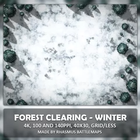 Forest Clearing - Winter Map by Rhasmus Battlemaps