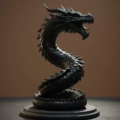 Black Dragon Statue