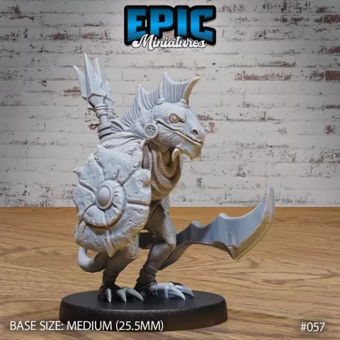 Tribal Lizard Folk / Reptilian Humanoid / Lizardfolk Warrior / Lizard Men Fighter / Draconic Reptile Beast by Epic-Miniatures