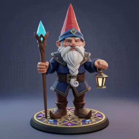 2767 Fairy Tale Gnome – Full-Body Figurine on Base, character, miniature, fox, ARTE, gothic, gorgon, DND, minimalist, fantasy, art, figurine, collectible, Halloween, rooster, pomeranian, STL