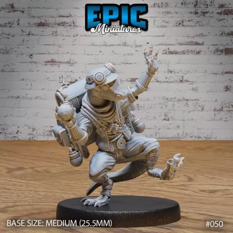 Brave Lizard Adventurer Bomb / Reptilian Humanoid / Lizardfolk Warrior / Lizard Men Fighter / Draconic Beast by Epic-Miniatures