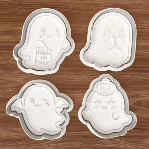 Kawaii Halloween Ghost Cookie Cutter Set