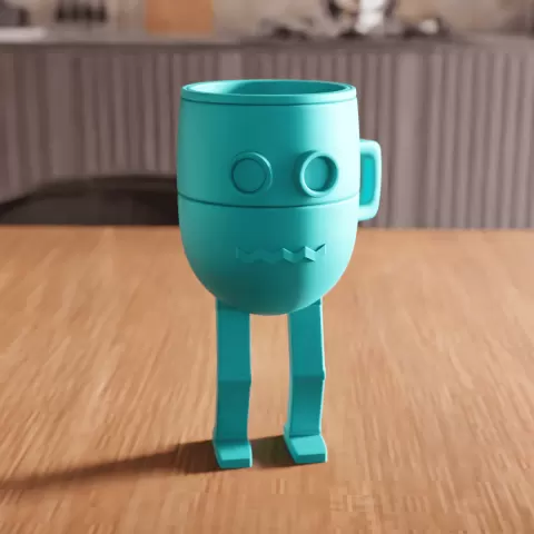 Robot Mug Planter Desk Organizer