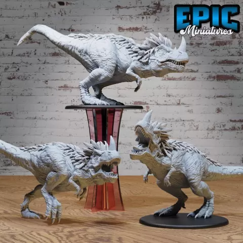 Horned Rex Set / Ancient Predator Dinosaur / Tyrannosaurus Monster / Dino World Beast / Hunting Raptor / Jurassic Encounter by Epic-Miniatures