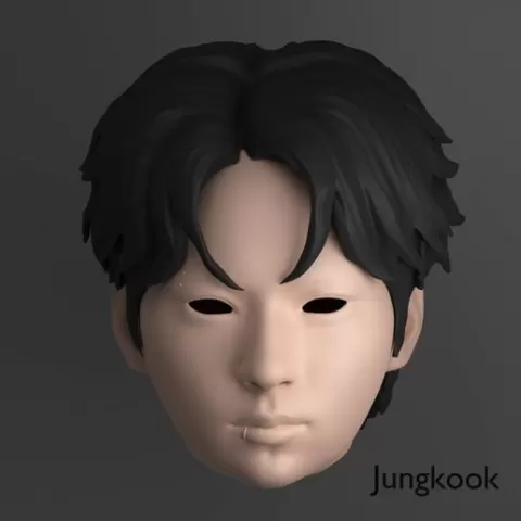 BJD doll head Jungkook, 40cm BJD head, doll head, ball jointed doll head, anime head, customizable, head, 3d printed doll head, STL doll, ooak