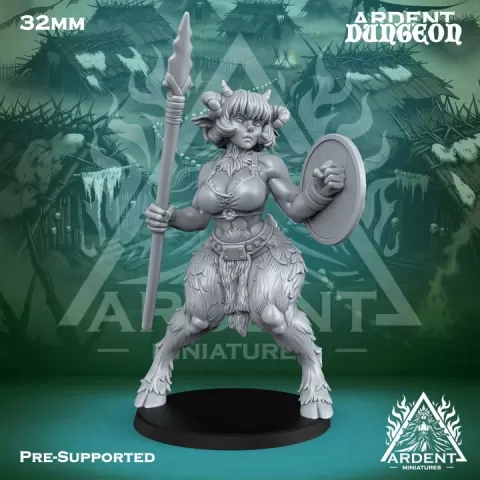 Beastwoman Soldier (War Maiden Preview), 32mm, Ardent Dungeon #018 by Ardent Miniatures
