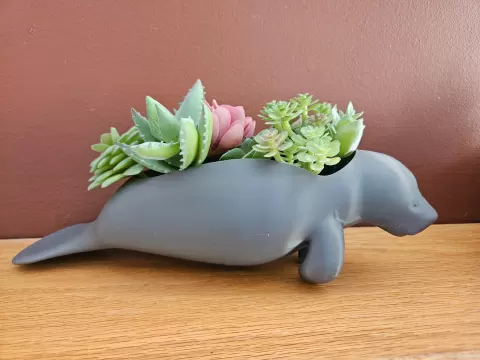 Cute Manatee Planter (Swimming)