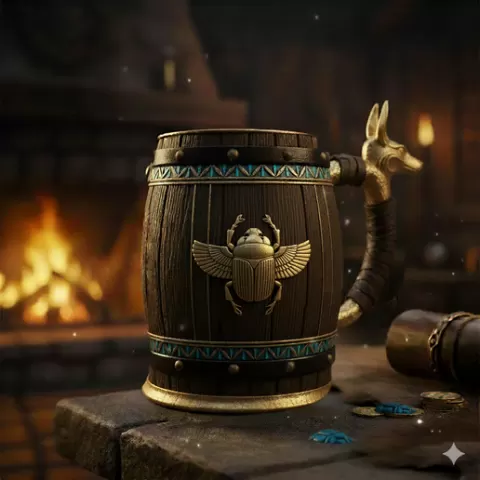 Beetle Mug - Egyptian 3D Model (STL File)