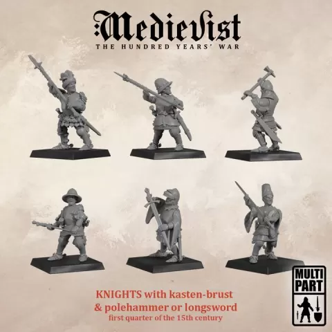 Knights with kasten-brust & polehammer or longsword / first quarter of the 15th century EXTENDED SET by Medievist: Miniature & Games