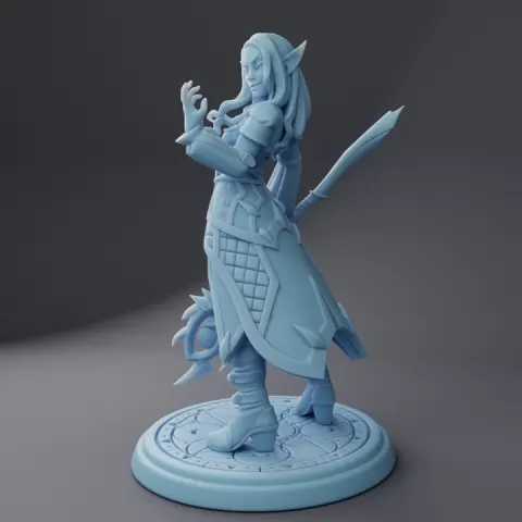 Vaati the Elven Void-Warlock ( Female Elf Warlock / Wizard / Sorcerer / Cultist ) by Twin Goddess Miniatures