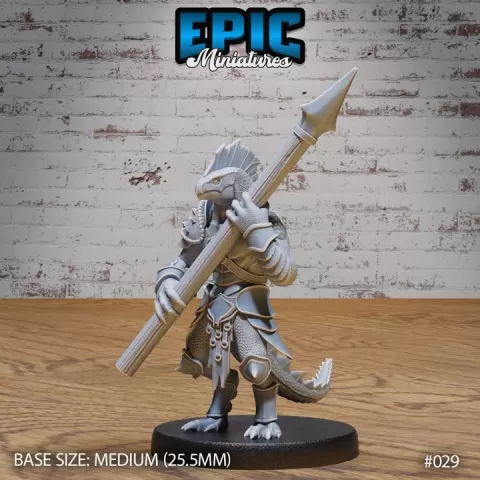 Lizard Folk Army Ballista Operator / Reptilian Humanoid / Lizardfolk Warrior / Lizard Men Fighter / Reptile Beast / Draconic Folk / Dragon Servant Creature by Epic-Miniatures
