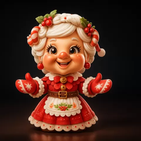 Mrs. Claus Christmas Figurine | Festive Holiday Decor | Cute Christmas Granny | Santa’s Wife Ornament | Winter Holiday Display Figurine