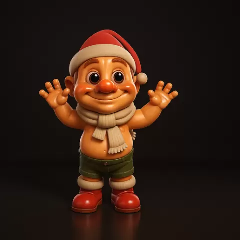 Cute Christmas Elf Figurine | Holiday Gnome Decoration | Adorable Santa Helper Miniature for Festive Home
