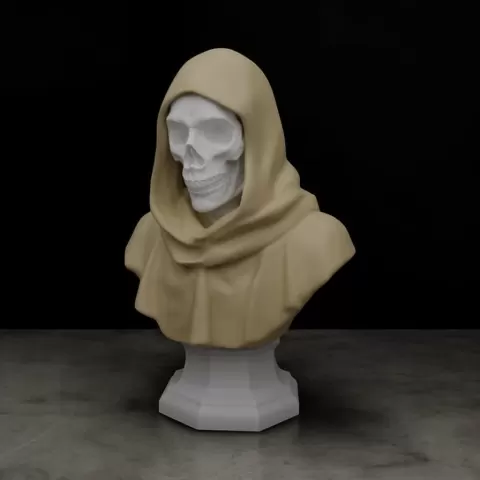Hooded Skeleton Bust
